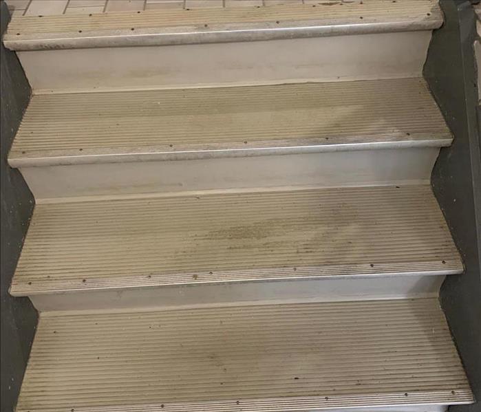 Stairs at Severn Court before being cleaned