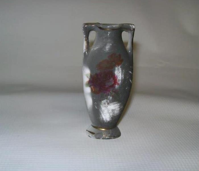 Vase with smoke damage